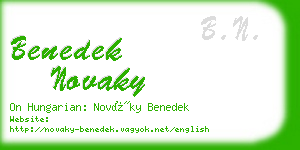 benedek novaky business card